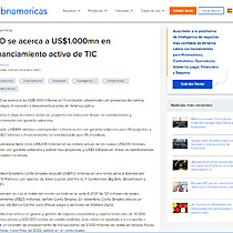 BID se acerca a US$1.000mn en financiamiento activo de TIC